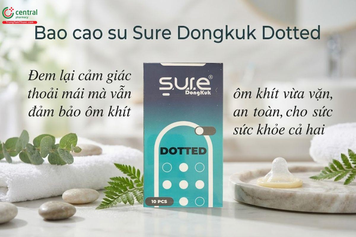 Bao cao su Sure Dongkuk Dotted gai nổi cho cảm giác dễ chịu khi dùng