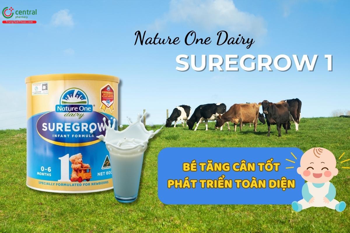 Sữa Nature One Dairy SureGrow số 1 hỗ trợ tiêu hóa khỏe mạnh và cải thiện khả năng hấp thụ, giúp trẻ tăng cân hiệu quả