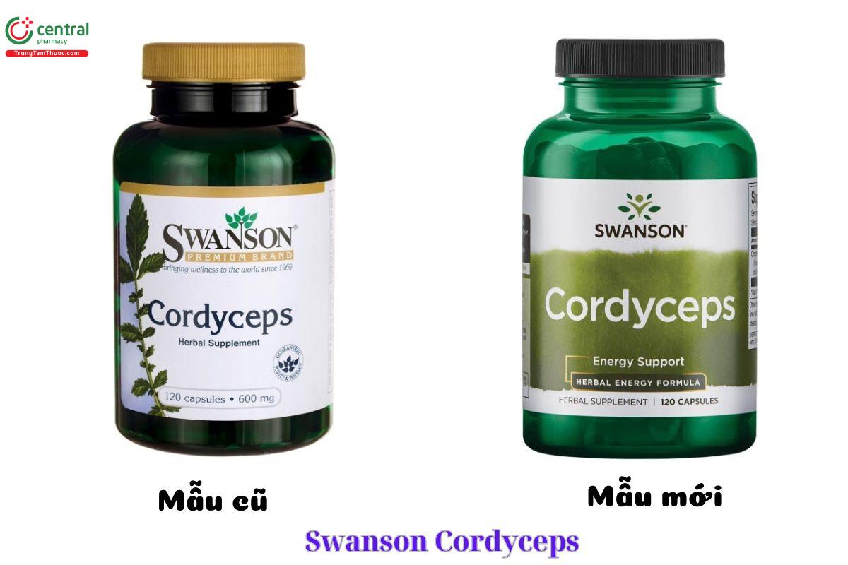 Mẫu cũ - mẫu mới của viên uống Swanson Cordyceps