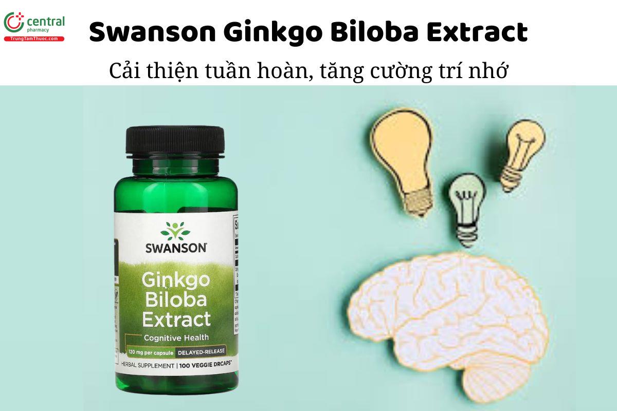 Swanson Ginkgo Biloba Extract - Cải thiện tuần hoàn, tăng cường trí nhớ