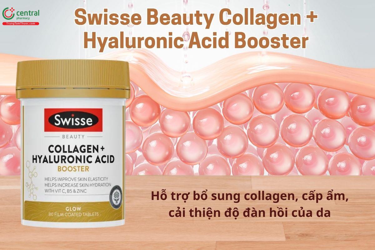 Swisse Beauty Collagen + Hyaluronic Acid Booster hỗ trợ chăm sóc da từ bên trong