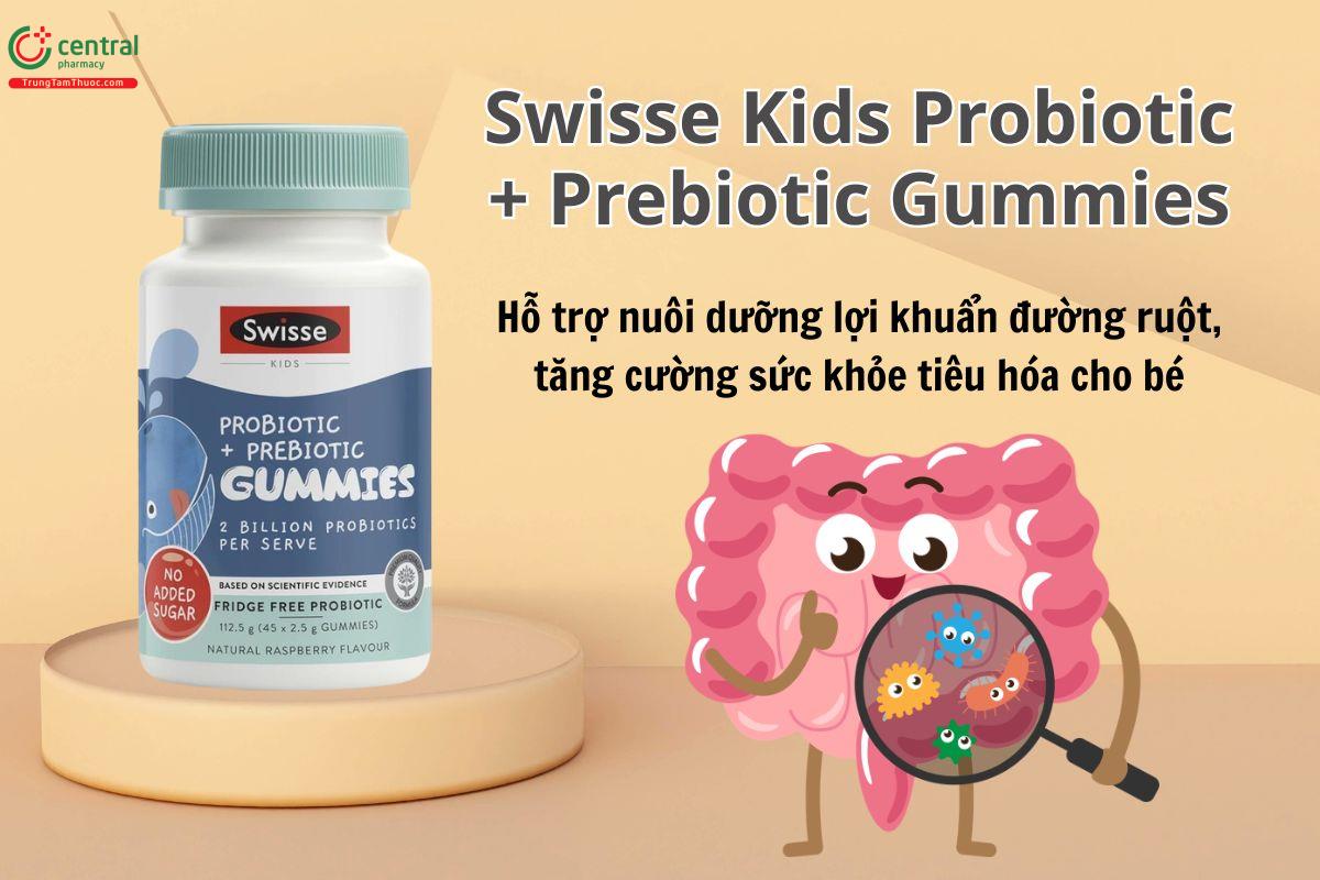 Swisse Kids Probiotic + Prebiotic Gummies hỗ trợ cân bằng hệ vi sinh đường ruột cho bé