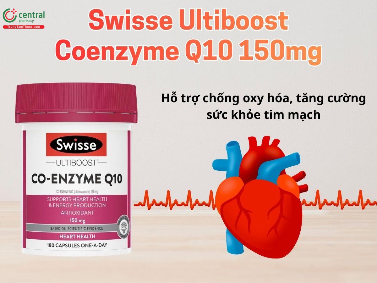 Swisse Ultiboost Co-Enzyme Q10 150mg hỗ trợ chống oxy hóa, tăng cường sức khỏe tim mạch