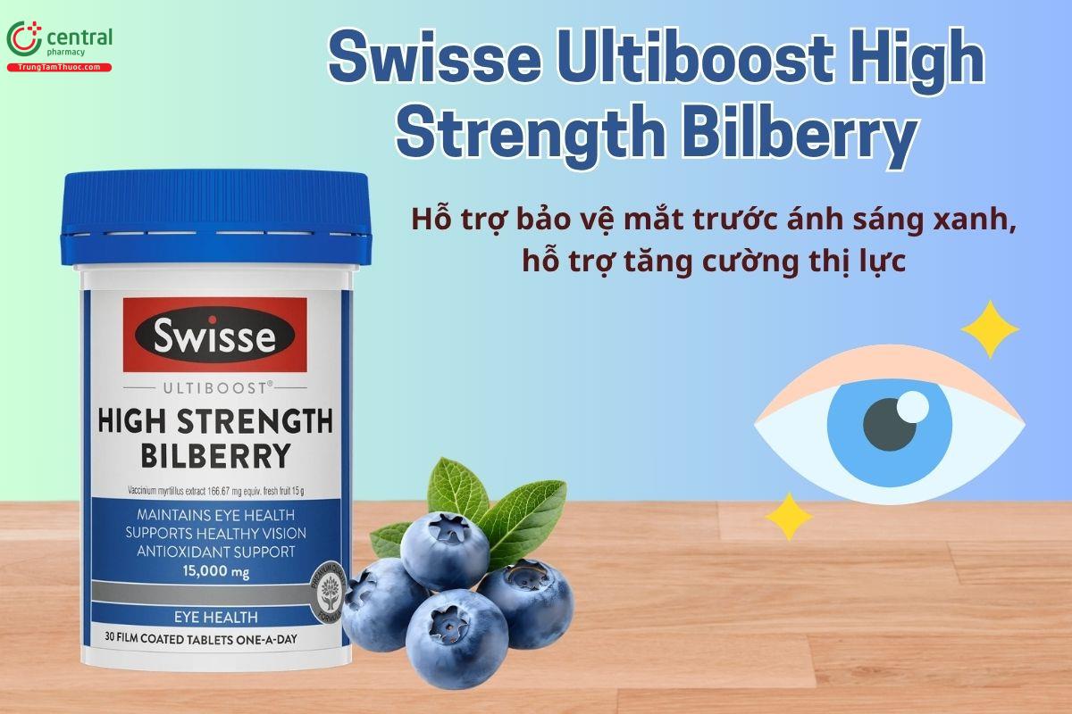 Swisse Ultiboost High Strength Bilberry hỗ trợ duy trì sức khỏe mắt