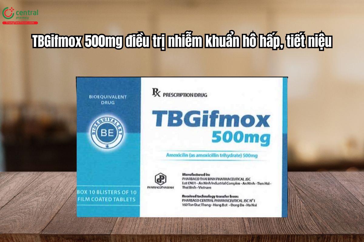 Thuốc TBGifmox 500mg – Amoxicilin điều trị nhiễm khuẩn hô hấp, tiết niệu