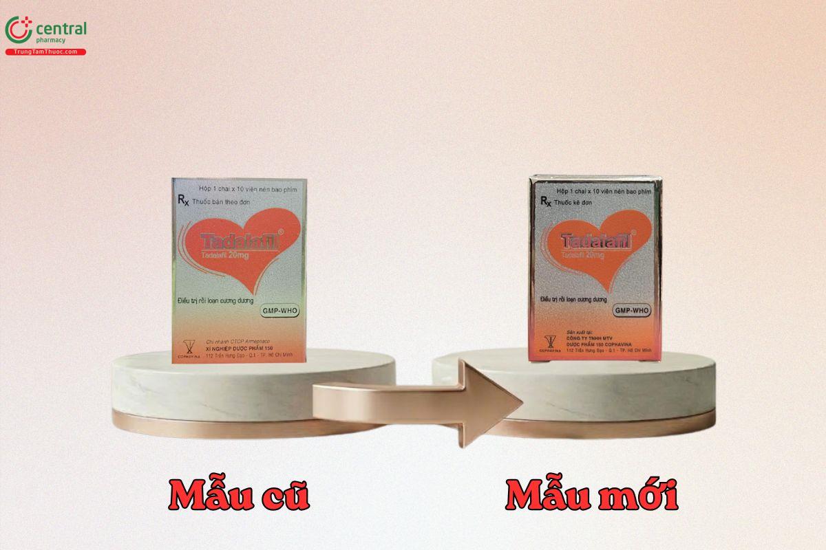 Thông báo thay đổi mẫu bao bì sản phẩm Tadalafil 20mg