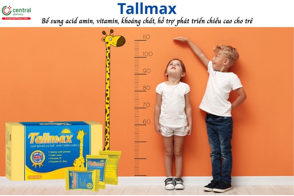 Tallmax - Bổ sung canxi, vitamin D, amino acid, hỗ trợ trẻ phát triển cao lớn
