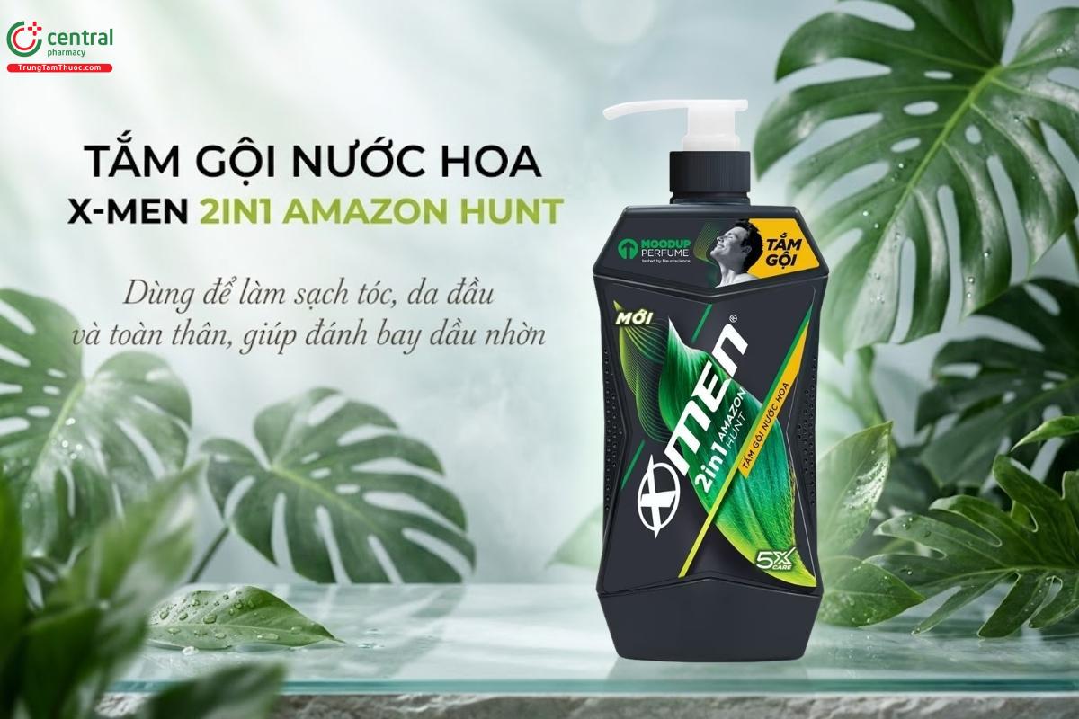 Tắm Gội Nước Hoa X-men 2in1 Amazon Hunt 630g làm sạch hiệu quả
