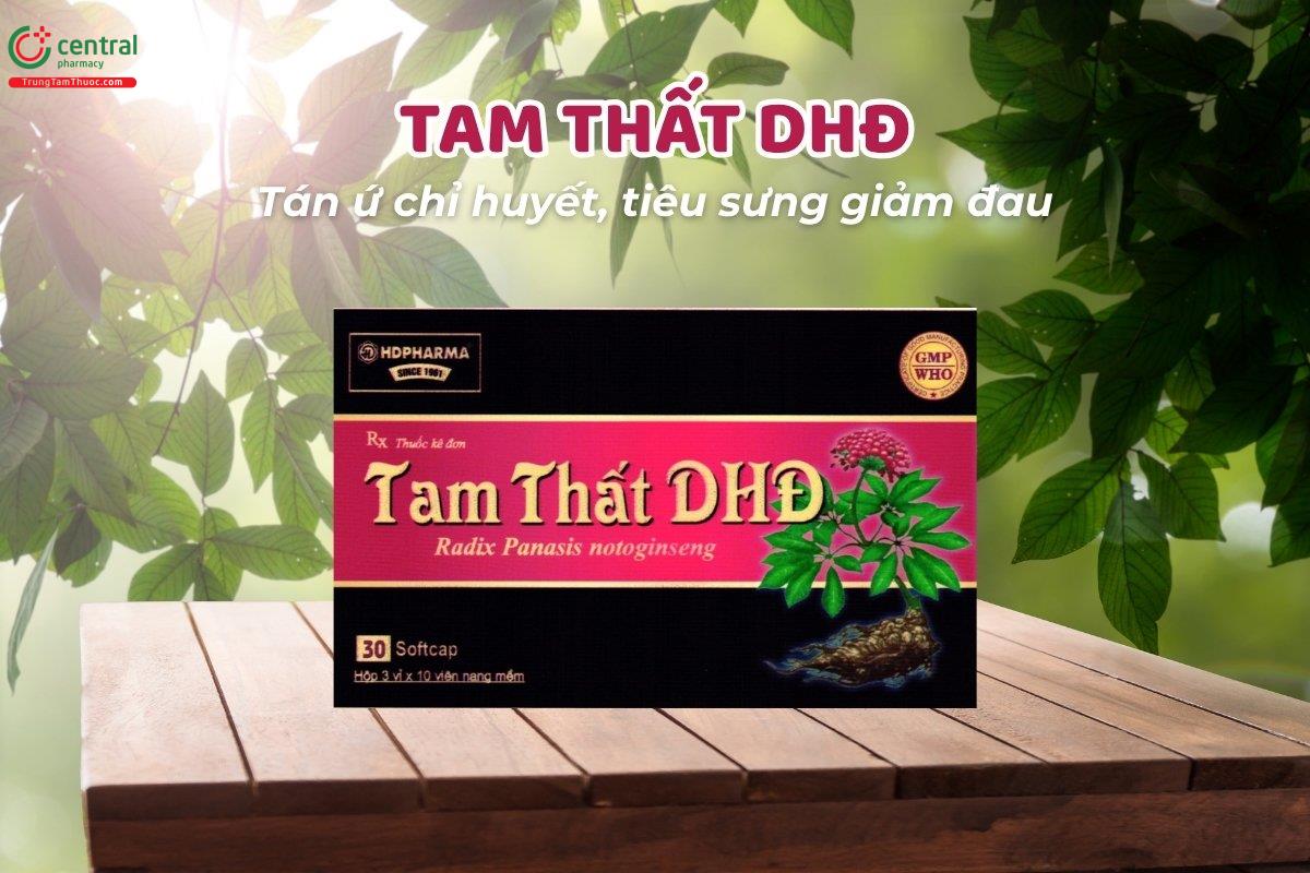 Tam thất DHĐ được sử dụng trong các trường hợp chảy máu, đặc biệt là khi có ứ huyết kèm theo như ho ra máu, huyết khối, chảy máu cam, rong kinh, hoặc tiểu ra máu.