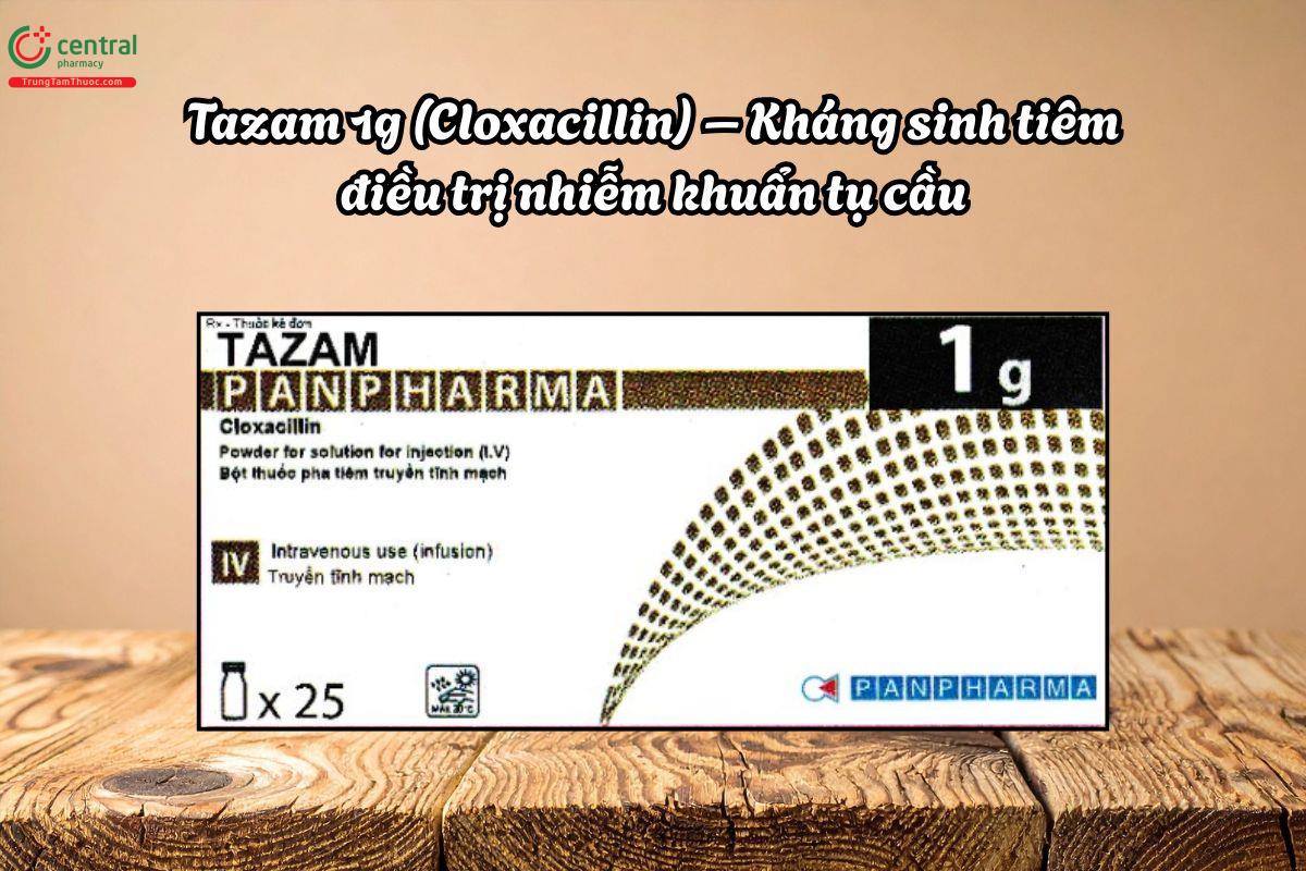Thuốc Tazam 1g Kháng sinh tiêm điều trị nhiễm khuẩn tụ cầu