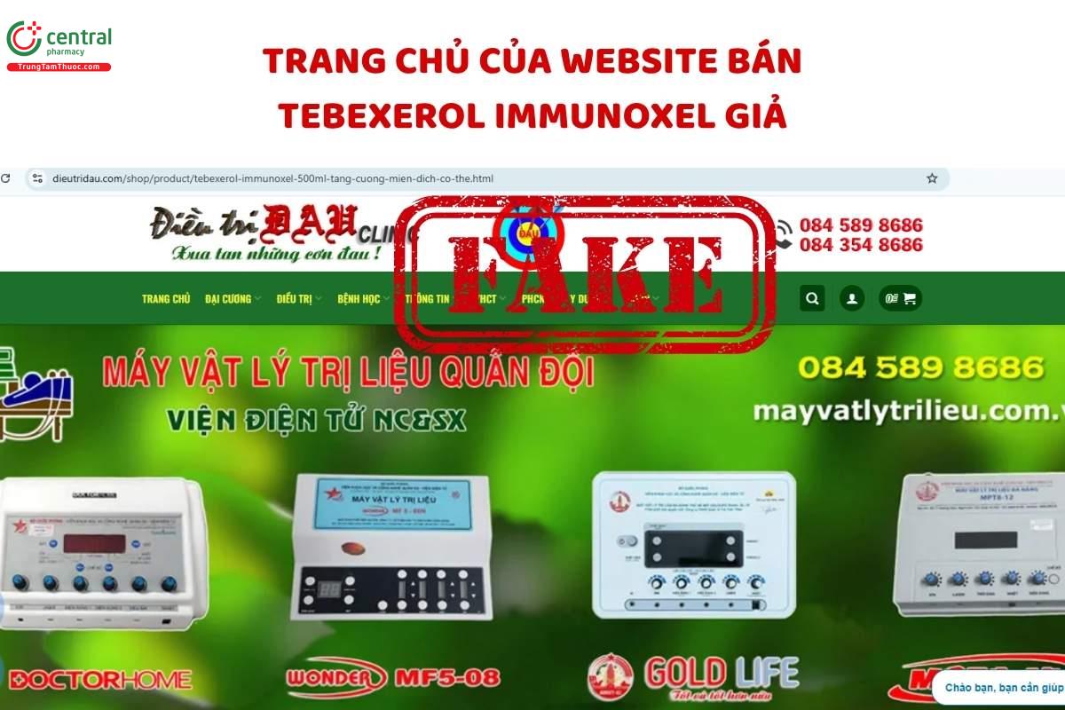 Trang Chủ Của Website Bán Tebexerol Immunoxel Giả