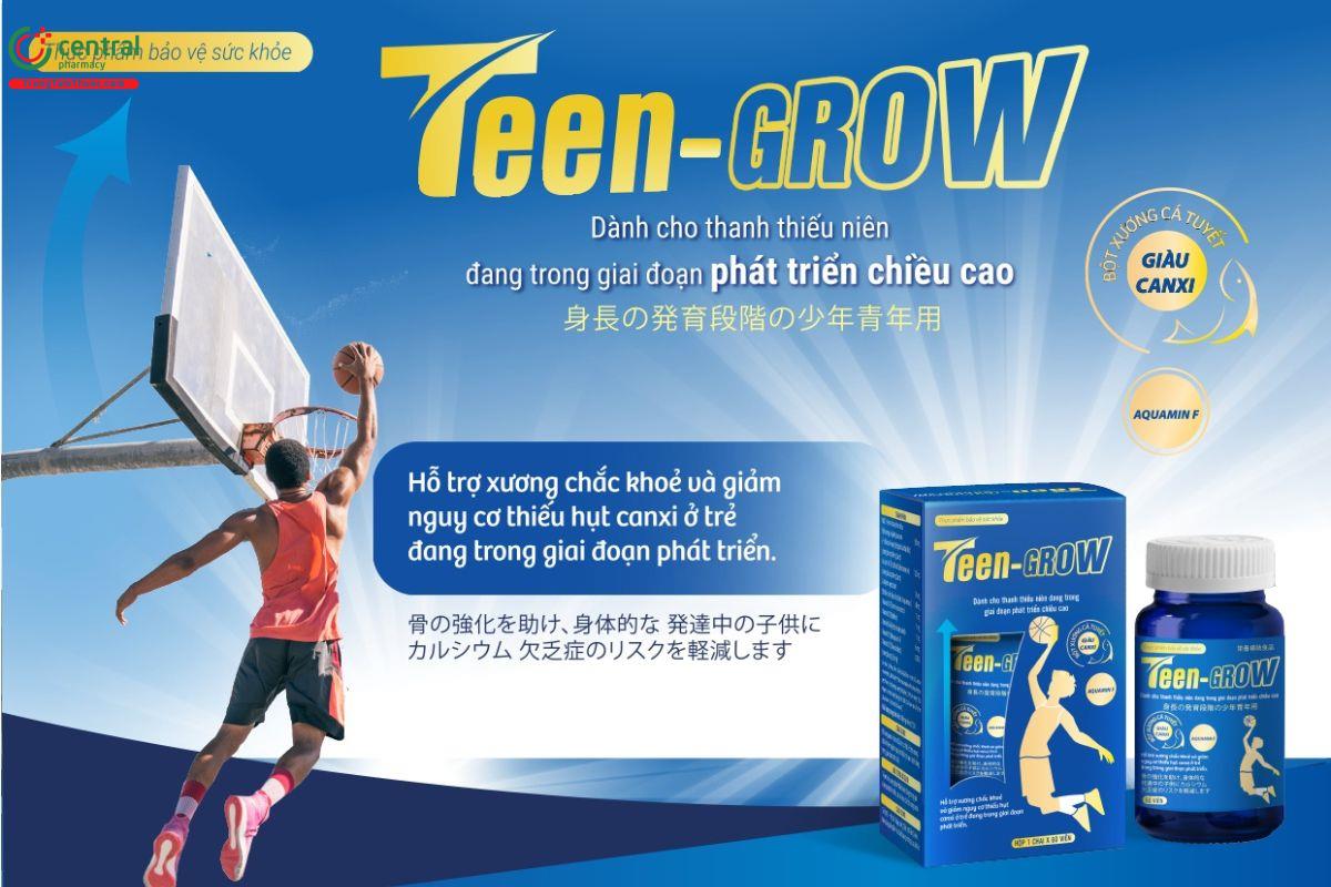 Teen-grow giải pháp 3 tác động tăng chiều cao vượt trội cho thanh thiếu niên