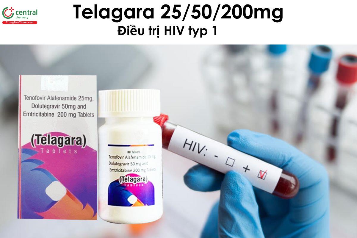 Thuốc Telagara 25/50/200mg - điều trị nhiễm vi rút gây suy giảm miễn dịch HIV 1