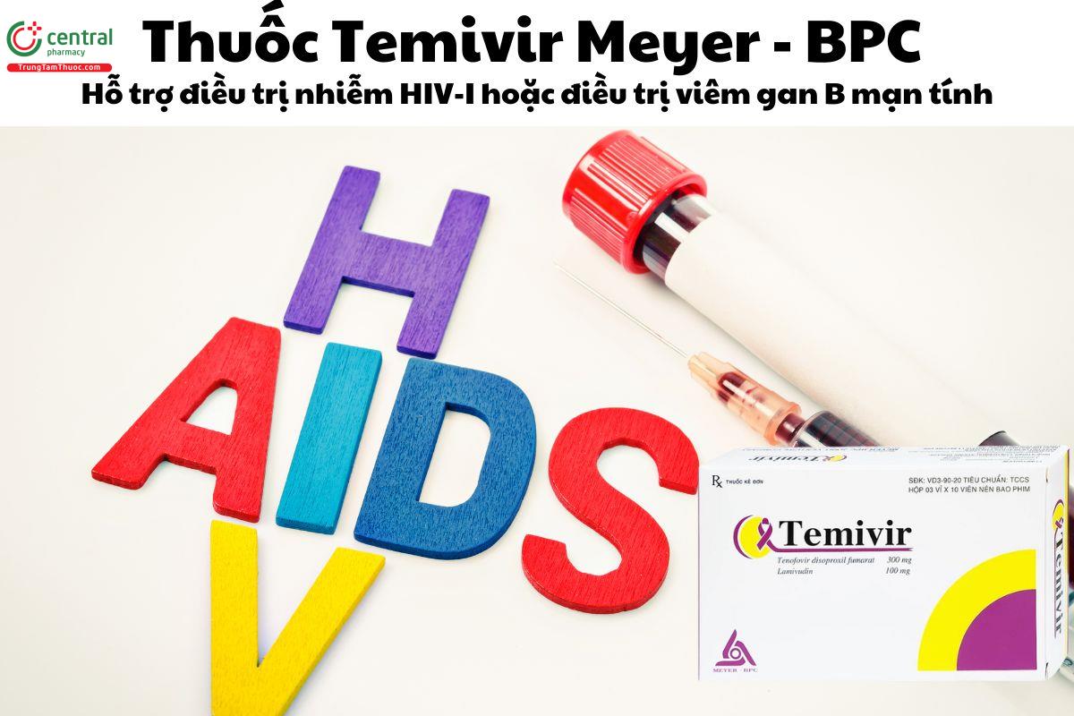 Thuốc Temivir 300mg/100mg - điều trị nhiễm HIV-I, viêm gan B mạn tính