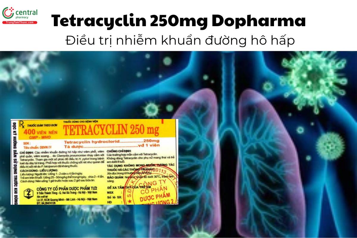 Thuốc Tetracyclin 250mg Dopharma - Điều trị nhiễm khuẩn đường hô hấp