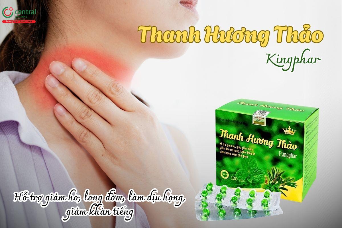 Thanh Hương Thảo Kingphar hỗ trợ giảm ho, long đờm, làm dịu họng, giảm khàn tiếng