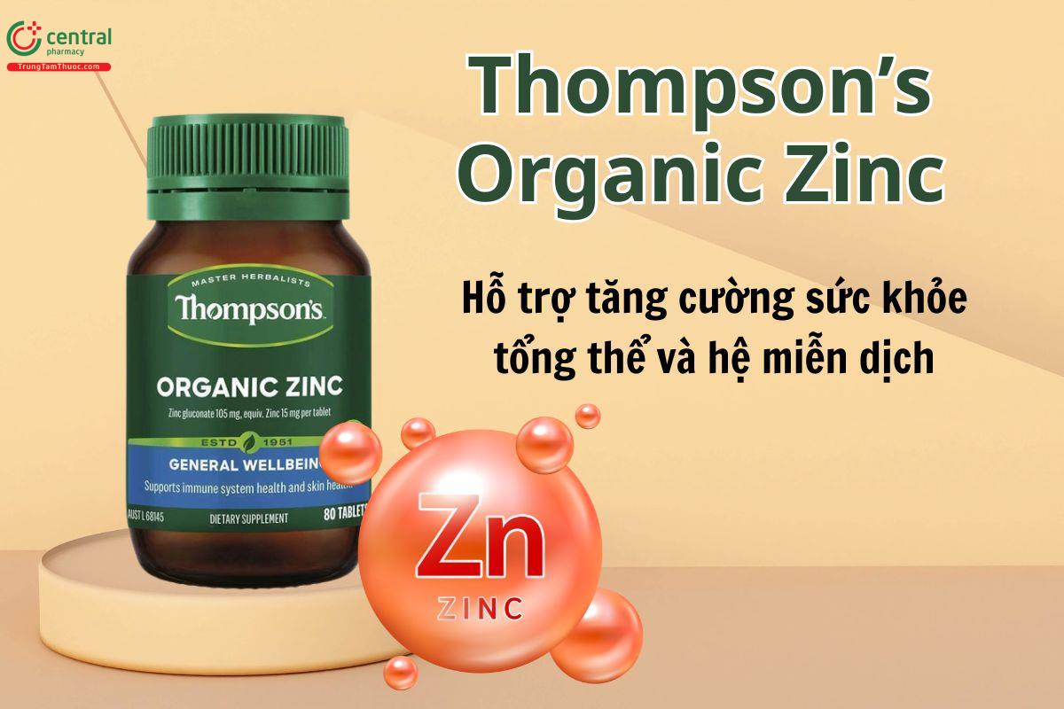 Thompson's Organic ZinC hỗ trợ bổ sung kẽm cho nhu cầu hằng ngày