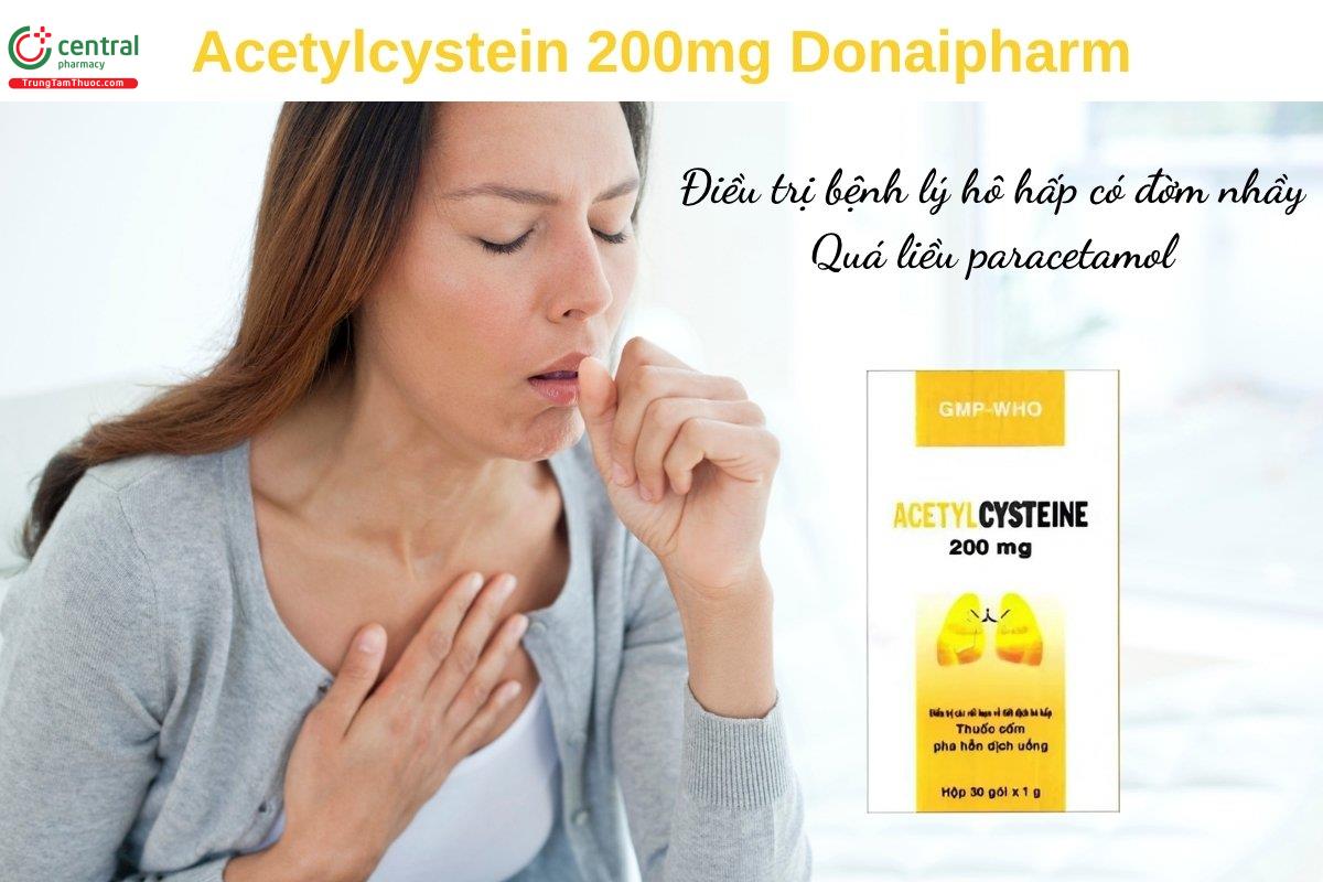 Thuốc Acetylcystein 200mg Donaipharm
