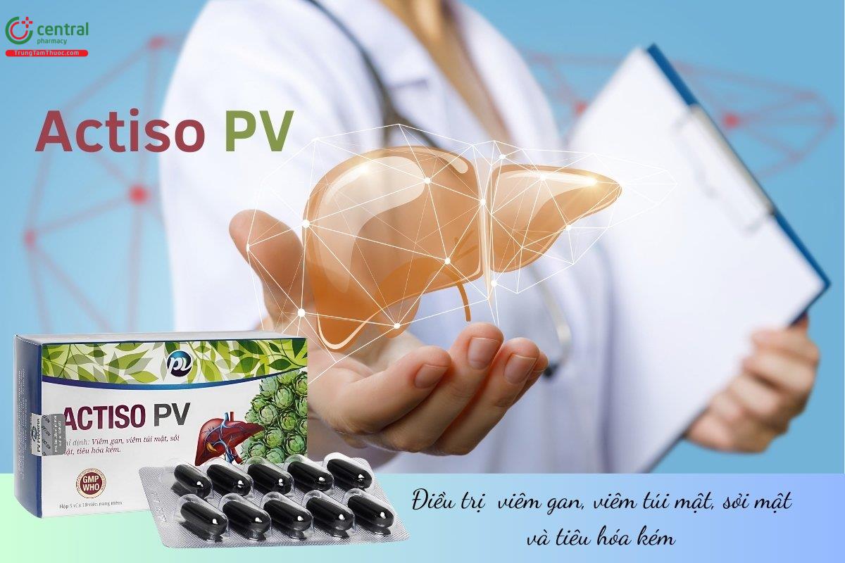 Thuốc Actiso PV điều trị các trường hợp như viêm gan, viêm túi mật, sỏi mật và tiêu hóa kém.