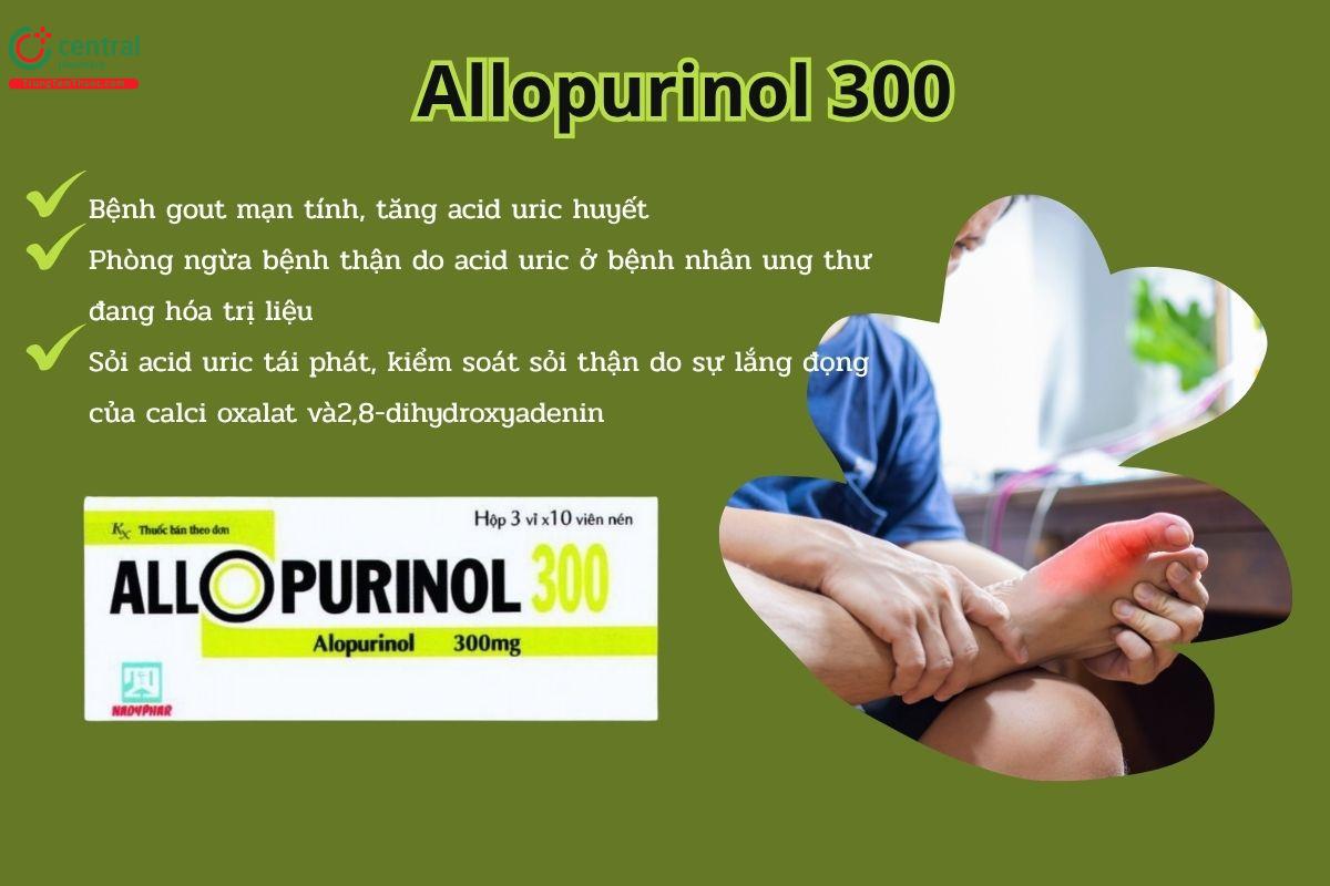 Chỉ định của thuốc Allopurinol 300mg Nadyphar