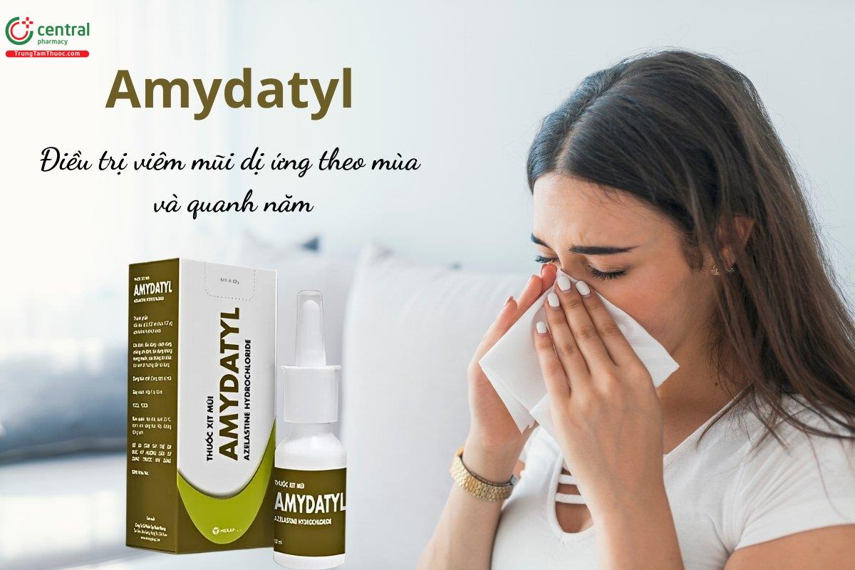 Thuốc xịt mũi Amydatyl điều trị viêm mũi dị ứng theo mùa và quanh năm