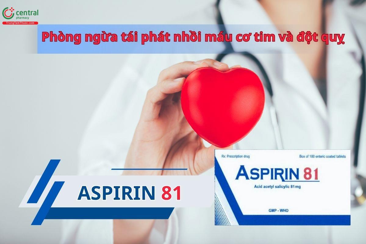 Thuốc Aspirin 81mg Quapharco giúp phòng ngừa tái phát nhồi máu cơ tim và đột quỵ