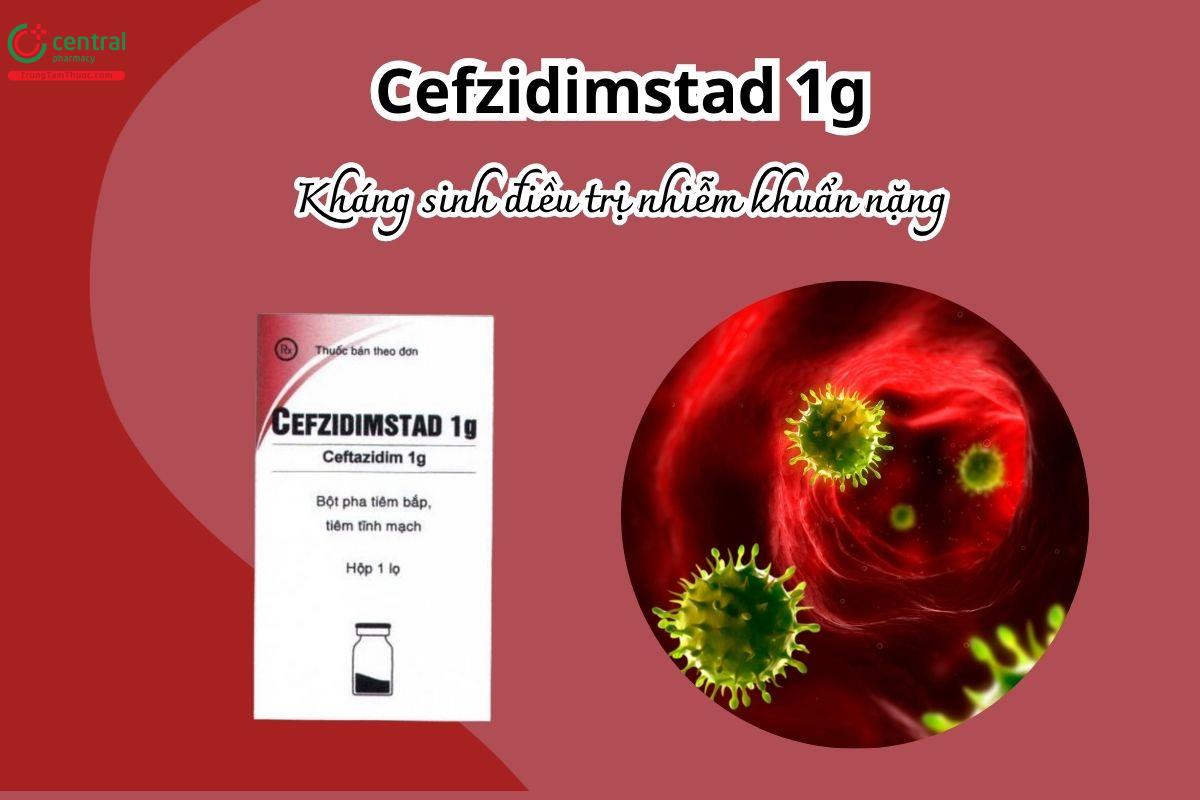 Thuốc Cefzidimstad 1g điều trị nhiễm khuẩn nặng do vi khuẩn nhạy cảm gây ra
