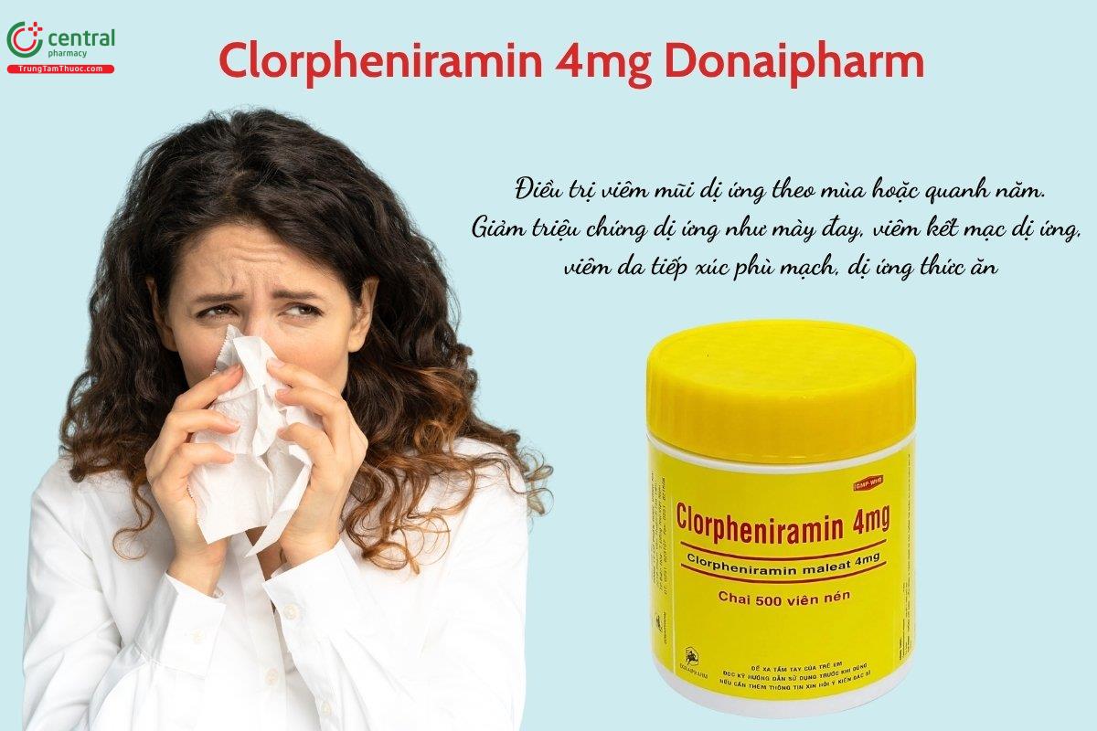 Thuốc Clorpheniramin 4mg Donaipharm