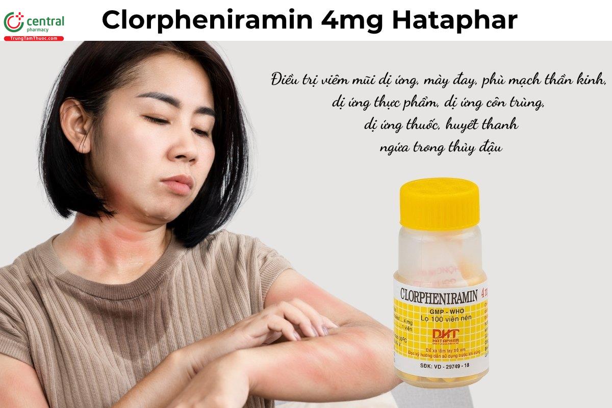 Thuốc Clorpheniramin 4mg Hataphar