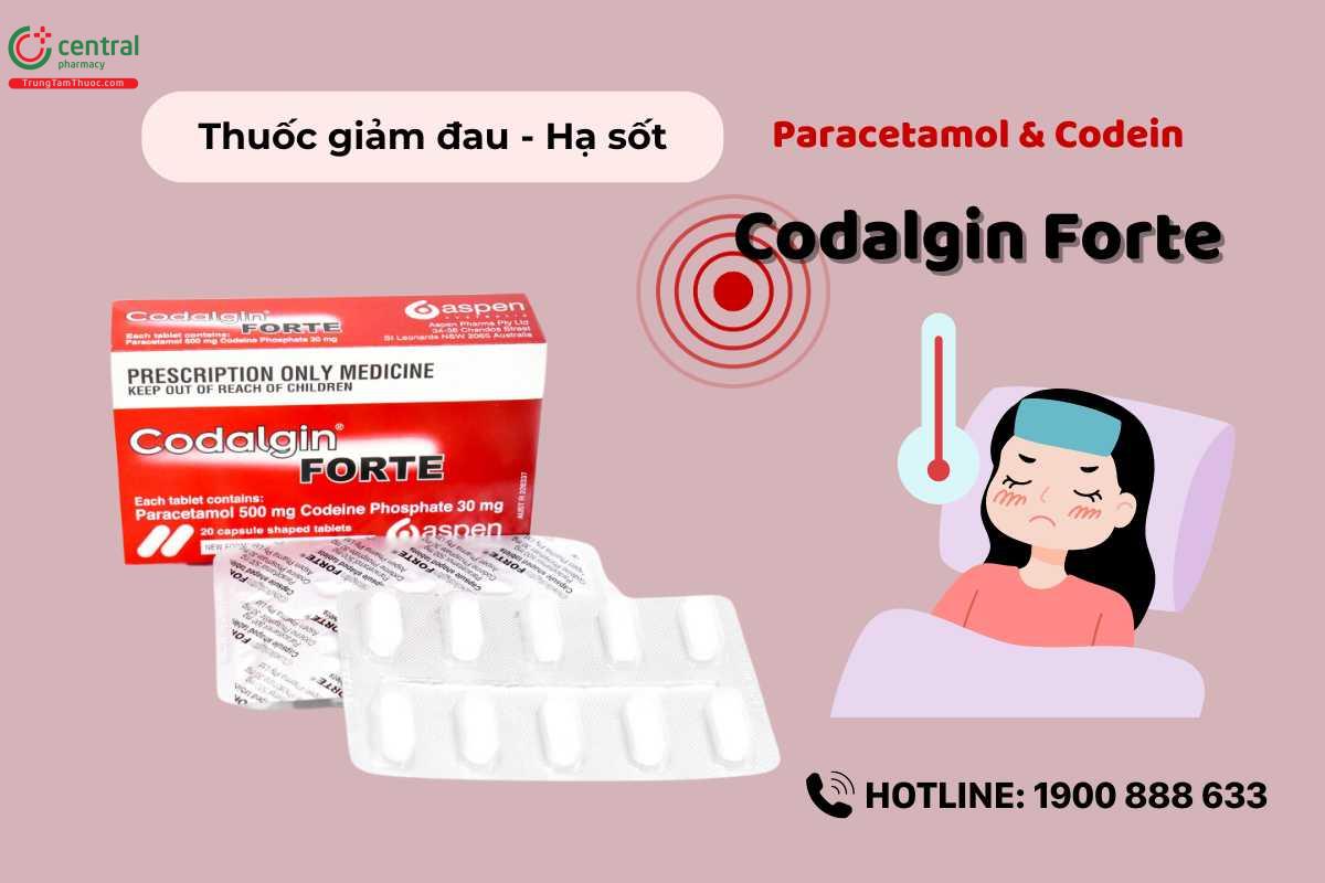 Thuốc Codalgin Forte hộp 20 viên giảm đau, hạ sốt nhanh chóng