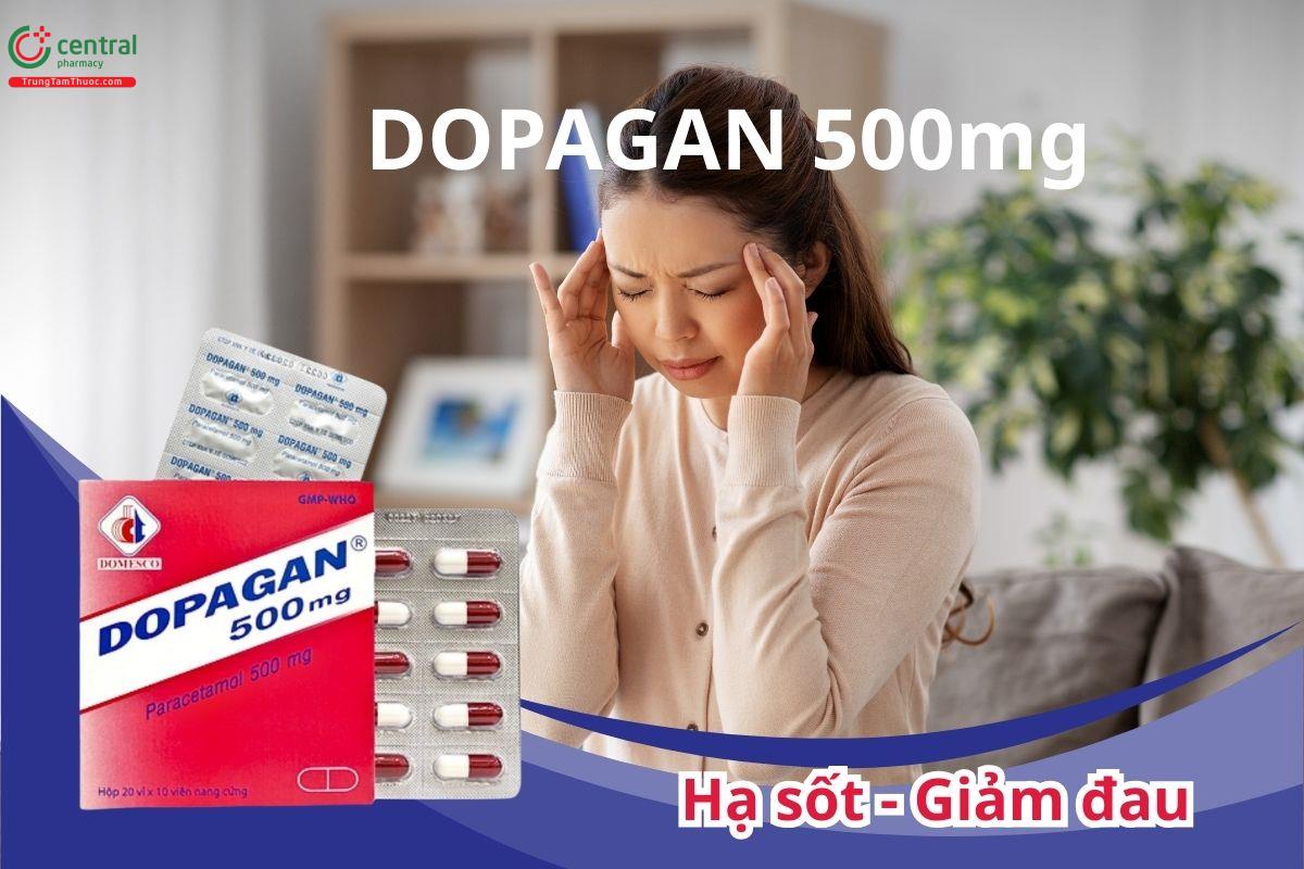 Thuốc Dopagan 500mg (Viên nang cứng) giúp giảm đau và hạ sốt mức độ từ nhẹ đến vừa