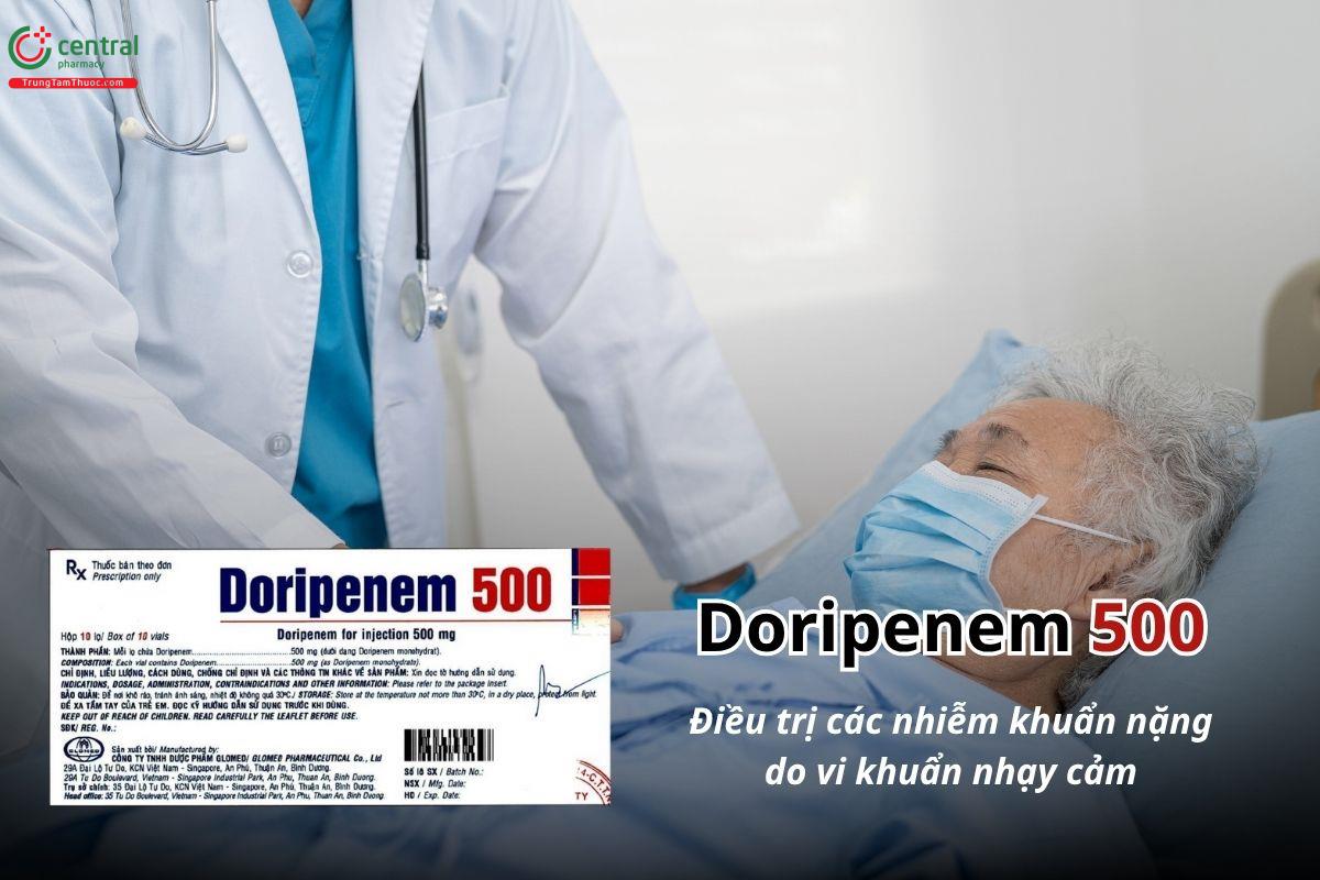 Thuốc Doripenem 500mg Glomed điều trị các nhiễm khuẩn nặng do vi khuẩn nhạy cảm