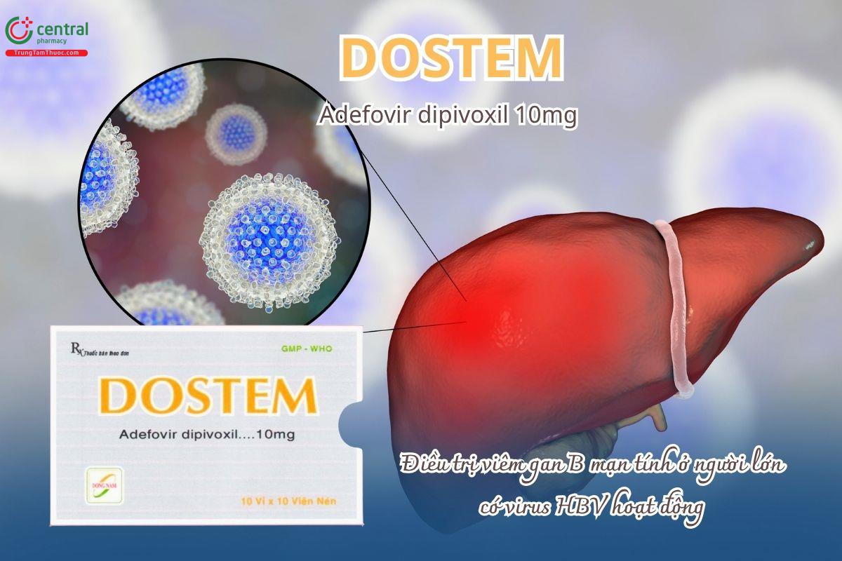 Thuốc Dostem 10mg điều trị viêm gan B mạn tính ở người lớn có virus HBV hoạt động