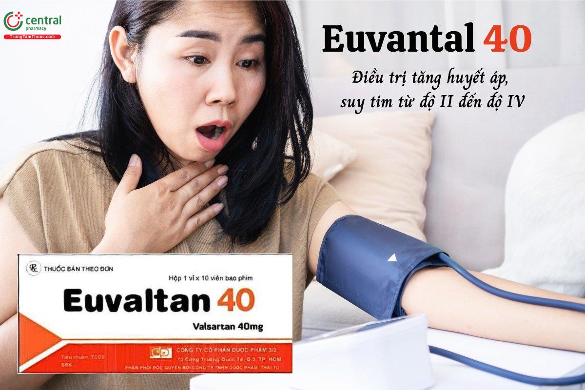 Thuốc Euvantal 40 điều trị tăng huyết áp, suy tim từ độ II đến độ IV