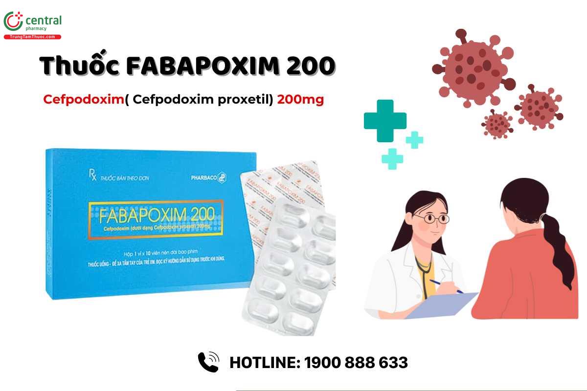 Thuốc Fabapoxim 200 điều trị nhiễm khuẩn đường hô hấp