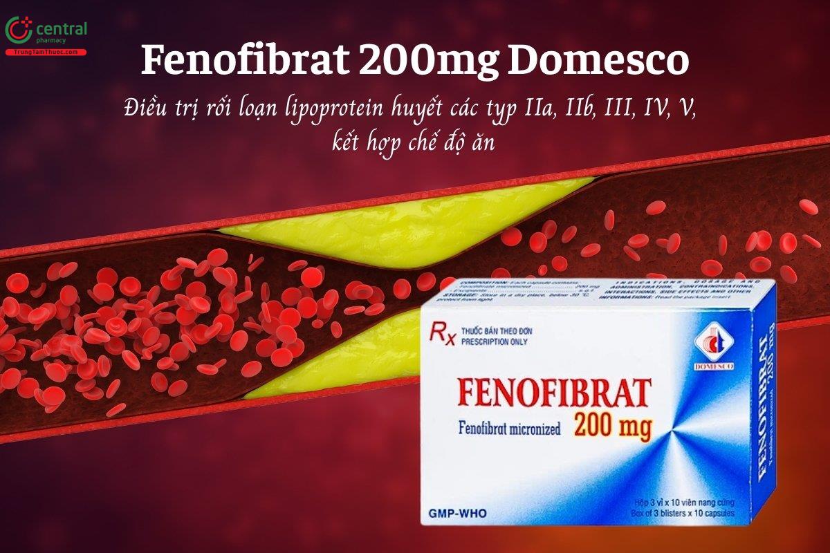 Thuốc Fenofibrat 200mg Domesco