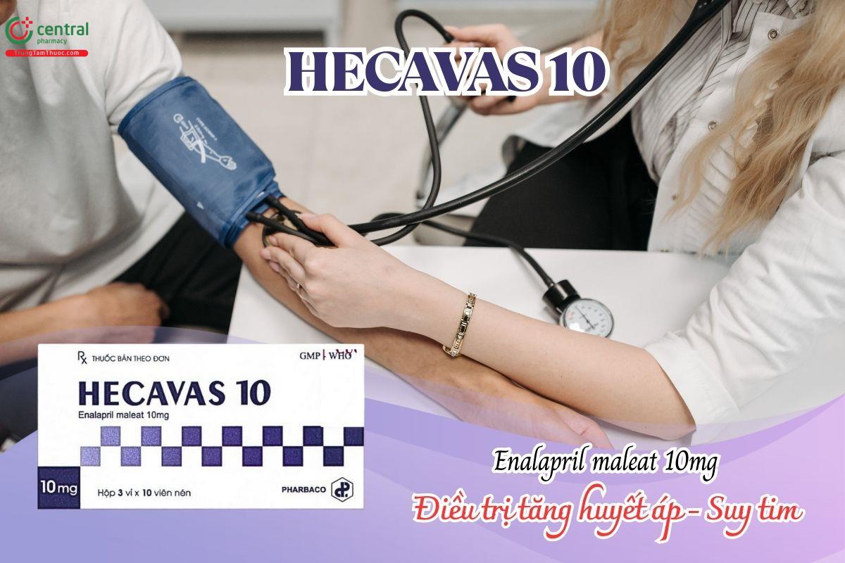 Thuốc Hecavas 10mg điều trị tăng huyết áp, suy tim