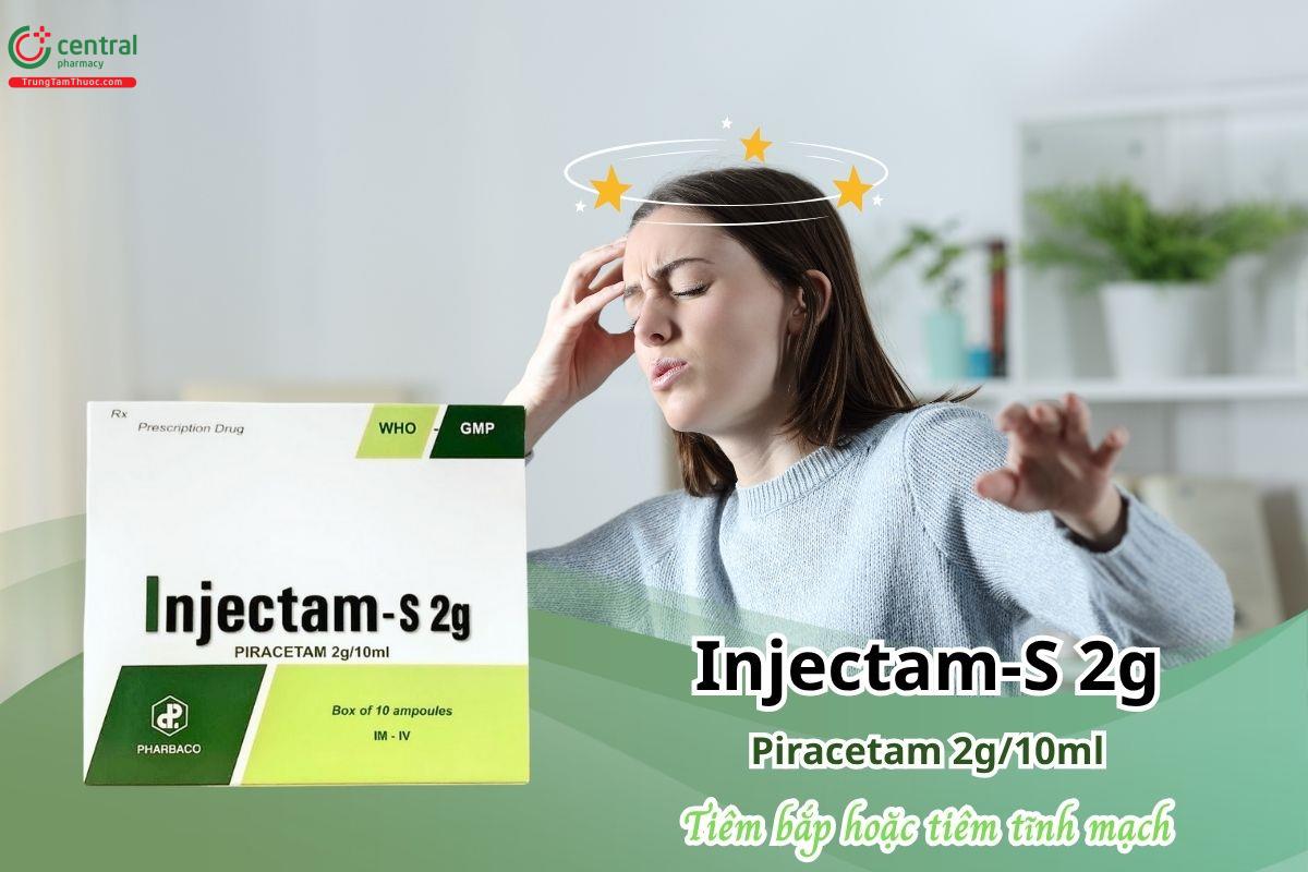 Thuốc Injectam-S 2g giúp giảm chóng mặt, điều trị giật rung cơ, hỗ trợ tăng tuần hoàn não và cải thiện chức năng nhận thức