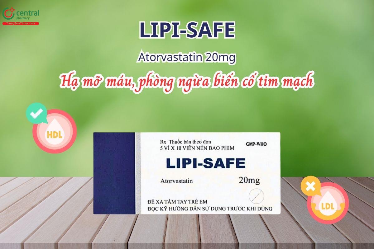 Thuốc Lipi-Safe 20mg giúp hạ mỡ máu và phòng ngừa biến cố tim mạch