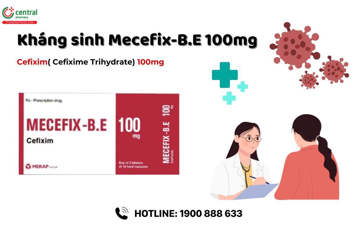 Cốm pha uống Mecefix-B.E 100mg điều trị tình trạng nhiễm khuẩn