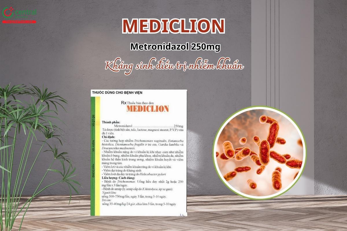 Thuốc Mediclion 250mg điều trị nhiễm ký sinh trùng và vi khuẩn kỵ khí