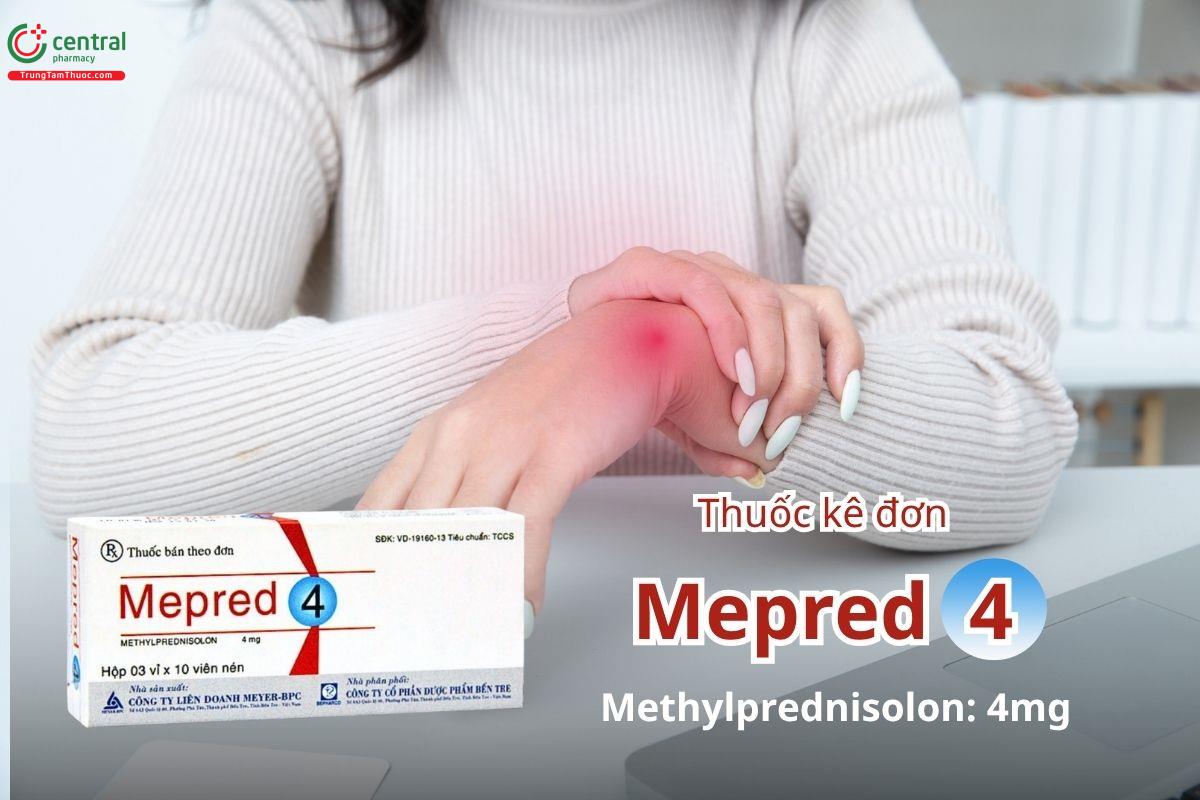 Thuốc Mepred 4mg chứa thành phần là methylprednisolon