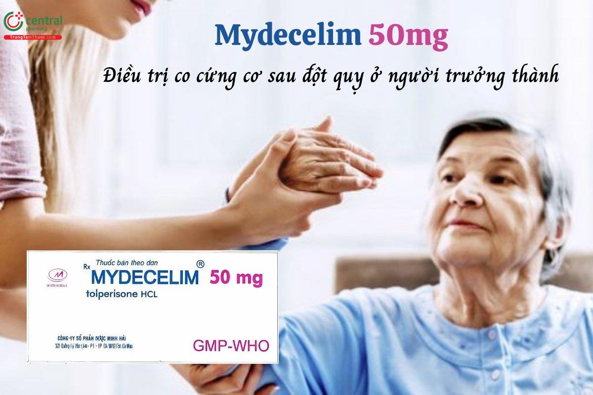 Thuốc Mydecelim 50mg điều trị tình trạng co cứng cơ sau đột quỵ
