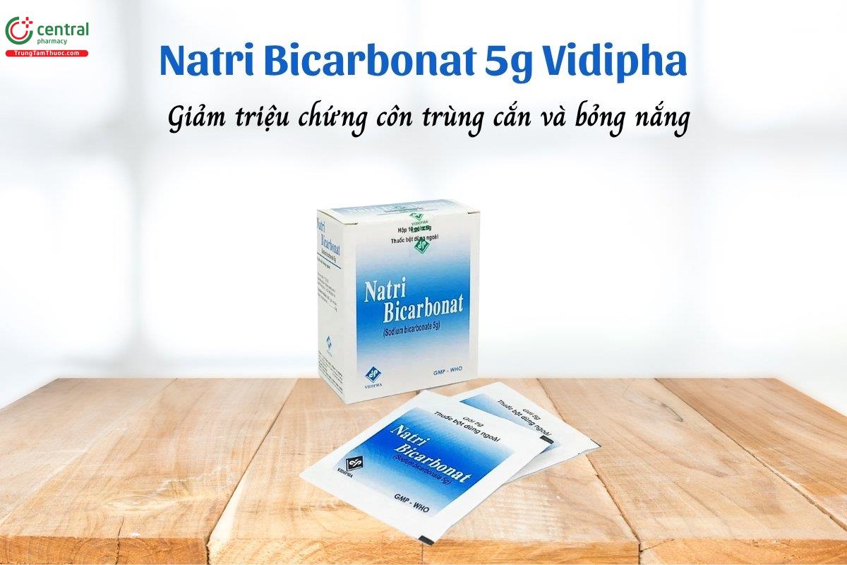 Thuốc Natri Bicarbonat 5g Vidipha giảm triệu chứng côn trùng cắn, bỏng nắng