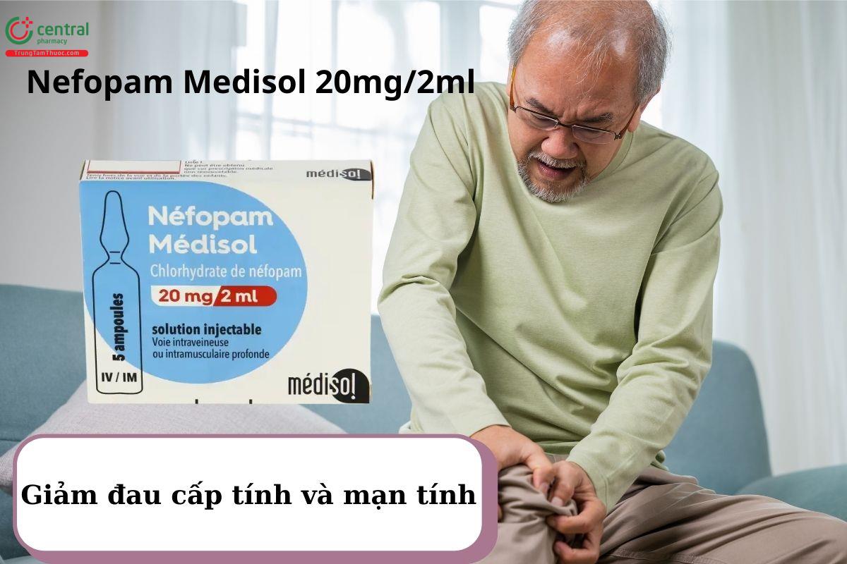 Thuốc Nefopam Medisol 20mg/2ml giúp giảm đau cấp tính và đau mạn tính