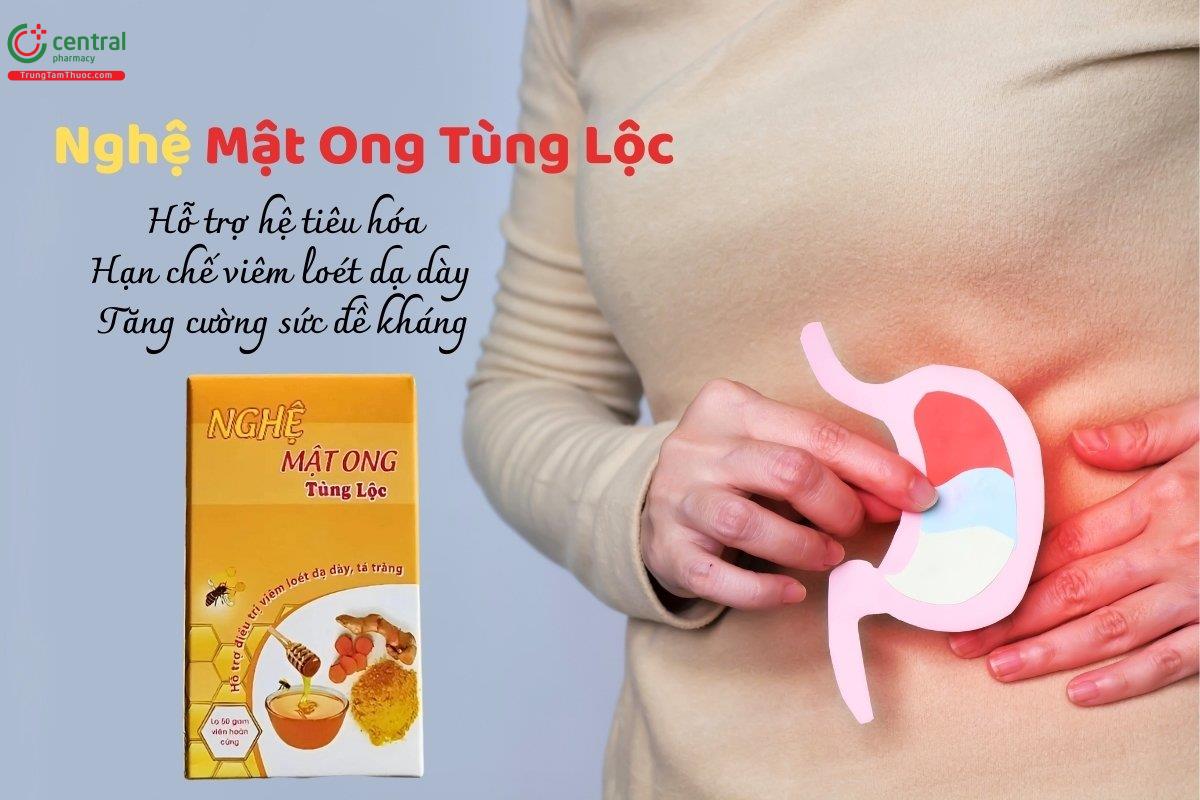 Thuốc Nghệ Mật Ong Tùng Lộc hỗ trợ tiêu hóa, giảm loét, tăng đề kháng