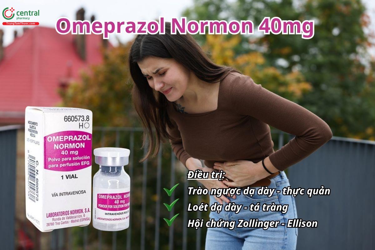 Thuốc Omeprazol Normon 40mg điều trị trào ngược dạ dày - thực quản, loét dạ dày - tá tràng và hội chứng Zollinger–Ellison