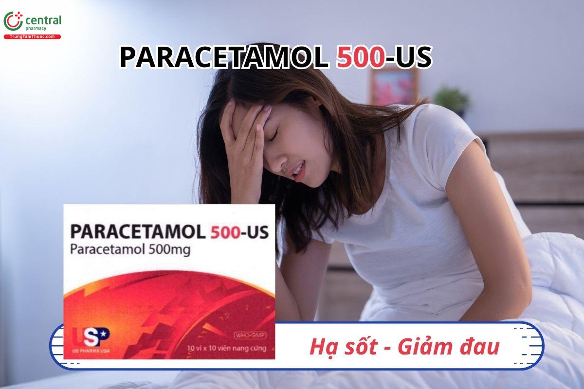 Thuốc Paracetamol 500-US (Viên nang cứng) có tác dụng giảm đau và hạ sốt