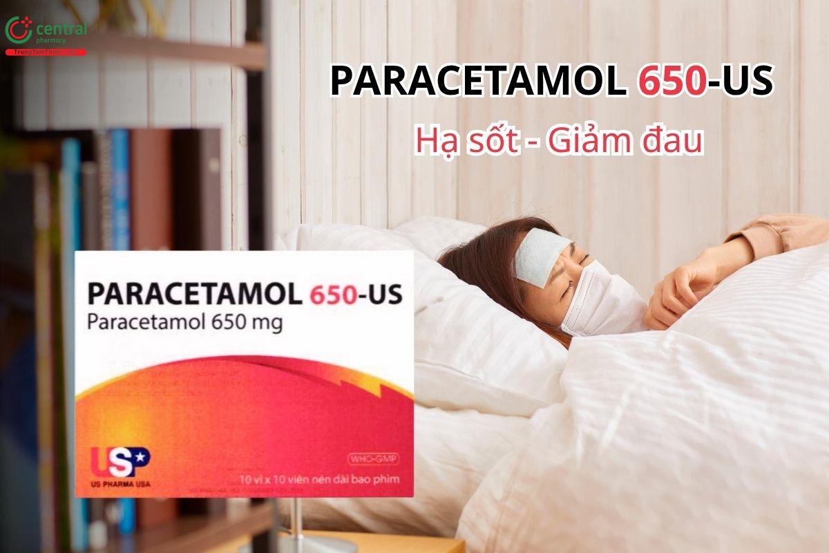 Thuốc Paracetamol 650-US có tác dụng hạ sốt, giảm đau