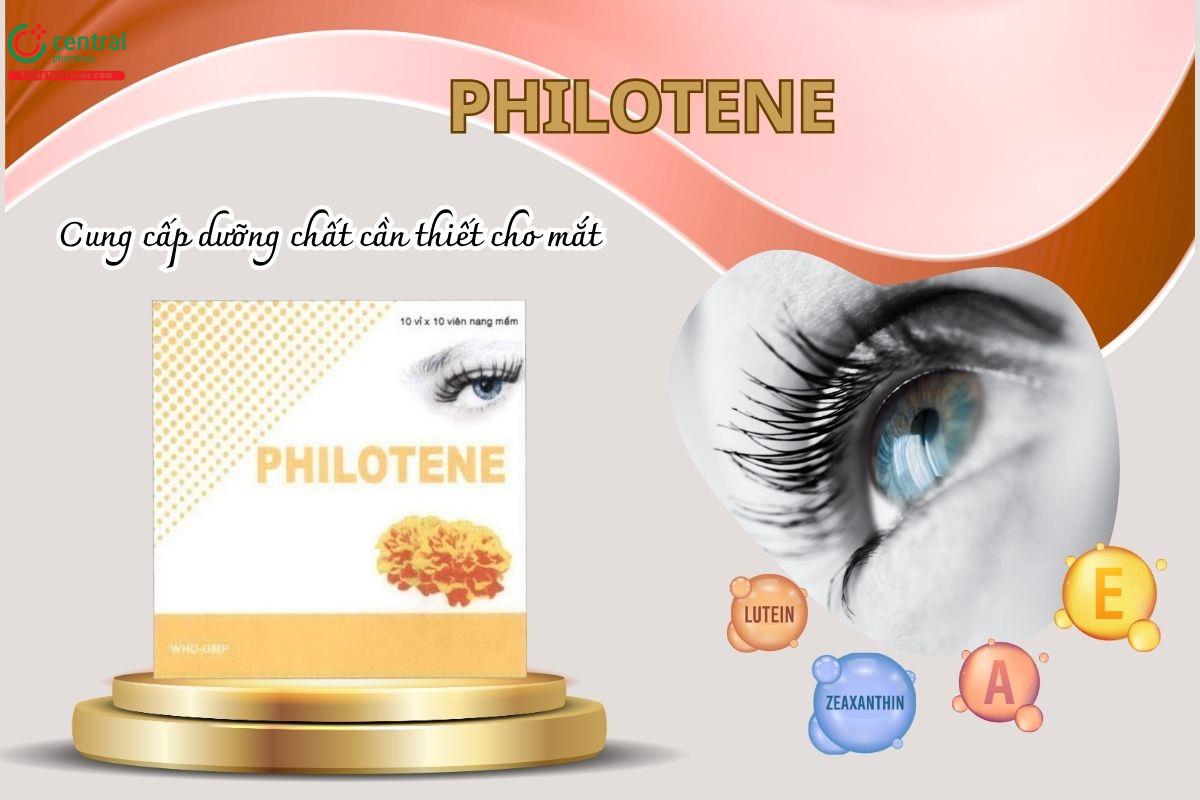 Thuốc Philotene cung cấp dưỡng chất cần thiết cho mắt, giúp ngăn ngừa khô mắt và nhìn mờ